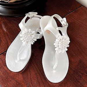 Coach Hilda White Jelly Sandals Size 6